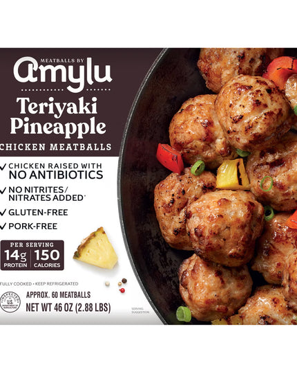 Amylu Foods Teriyaki Pineapple Chicken Meatballs