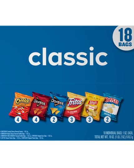 Frito Lay Snacks Classic Mix Variety Pack 18 Ct