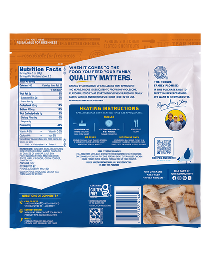 Perdue Chicken Strips, White Meat, Grilled or Fajita