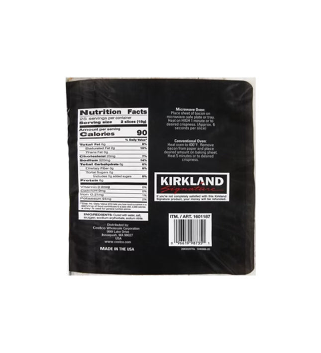 Kirkland Signature Fully-Cooked Bacon, Hickory Wood Smoked